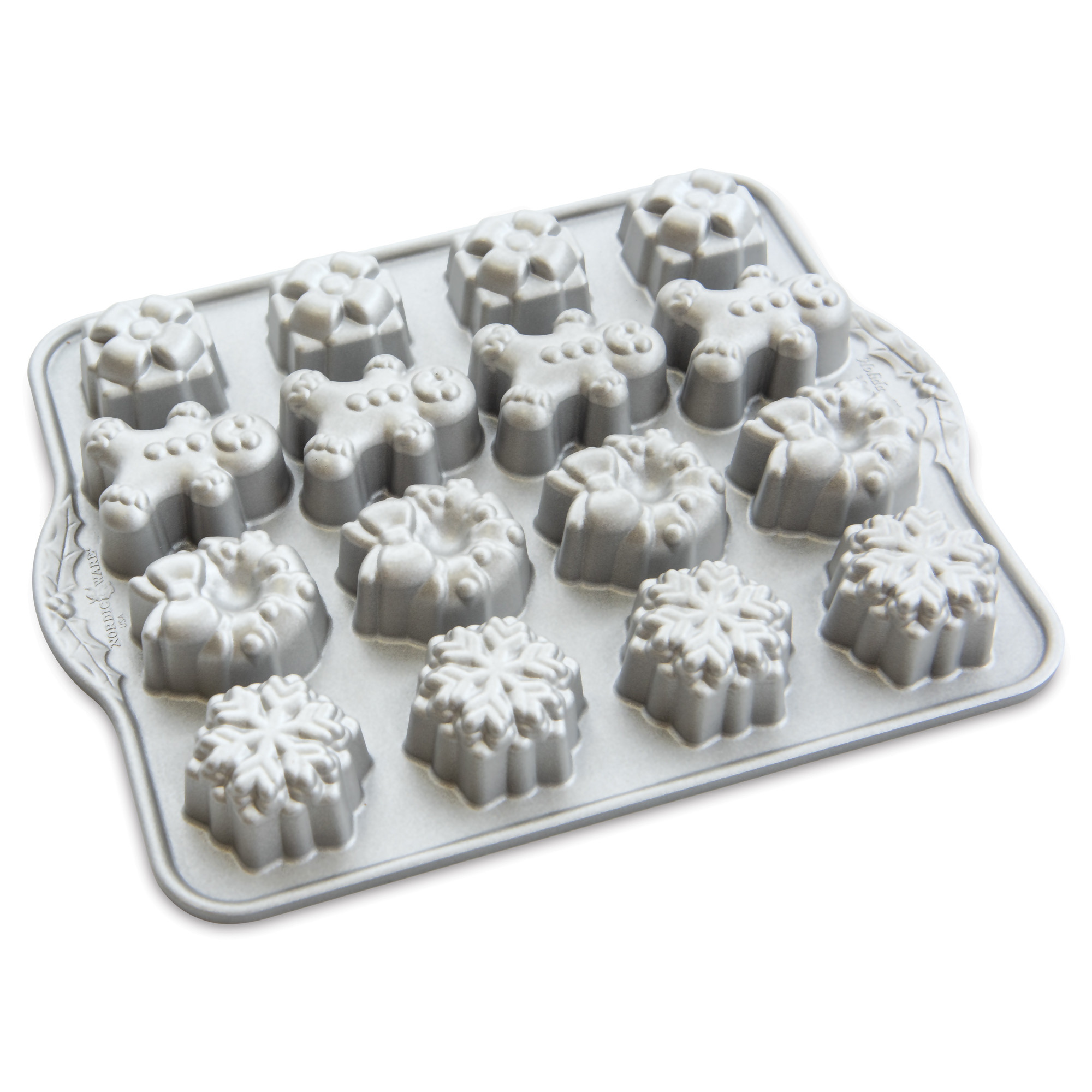 Moule 16 mini gâteaux assortis Thé de Noël Silver